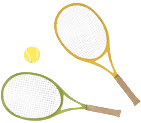 テニスラケットとテニスボール