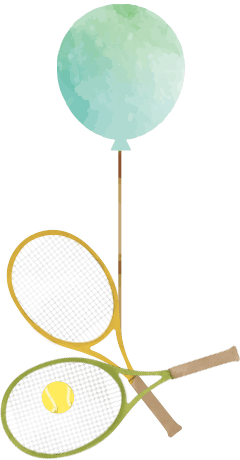 風船とテニス